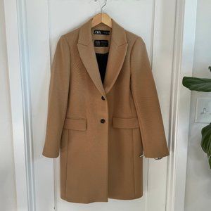 Zara Manteco Camel Wool Coat